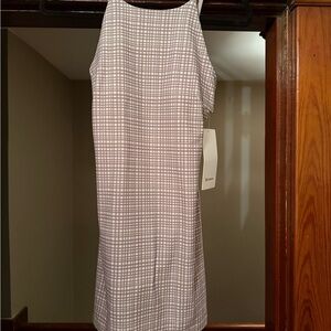 Elegant Gray Checkered Dress
